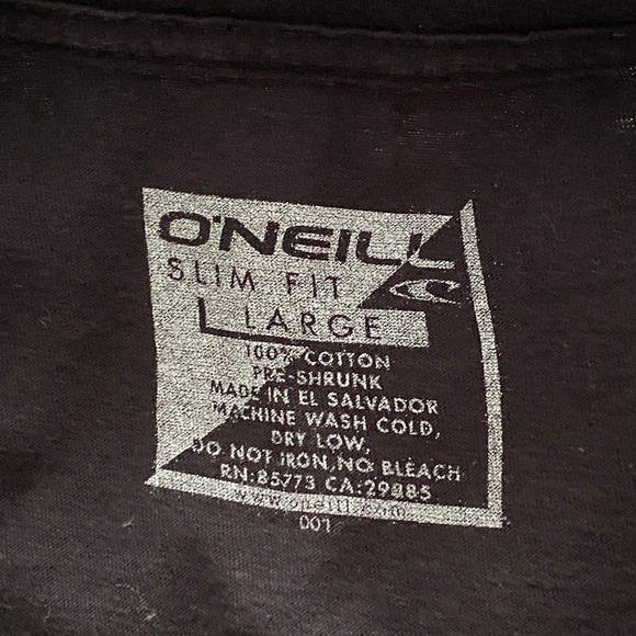 O’NEILL Surf Blue Striped Tee Shirt Men L Large Slim Fit - Picture 4 of 5